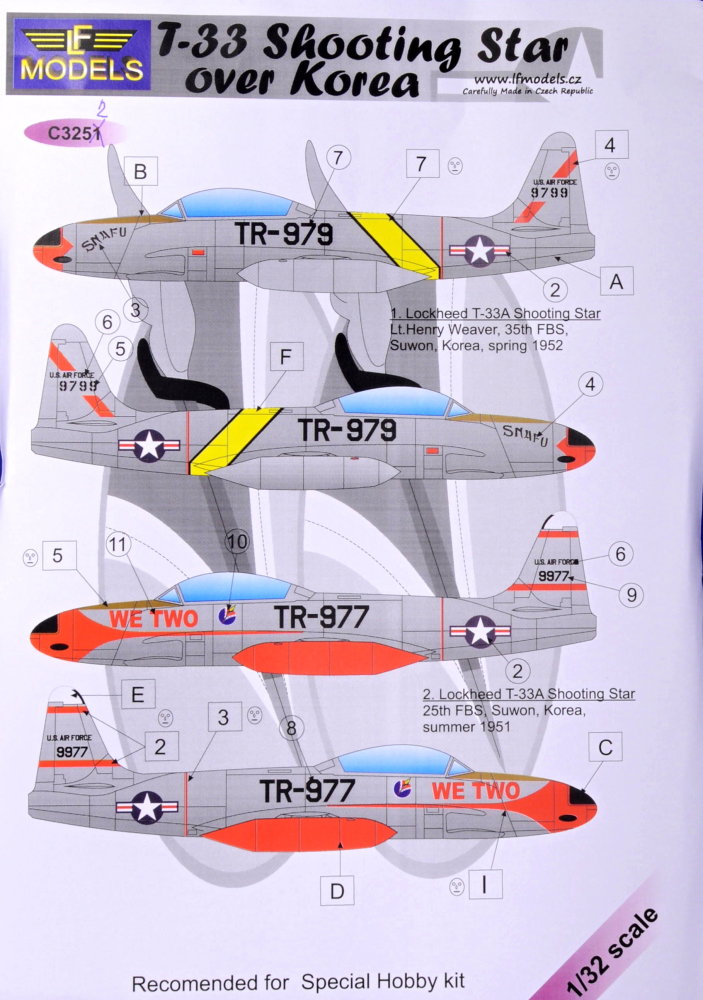 1/32 Decal&mask T-33 Shooting Star over Korea