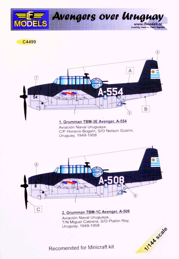 1/144 Decals Grumman TBF Avenger over Uruguay Pt.1