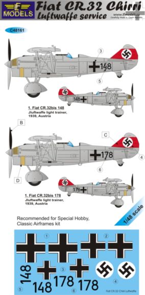 1/48 Decals Fiat CR.32 Chirri Luftwaffe Service