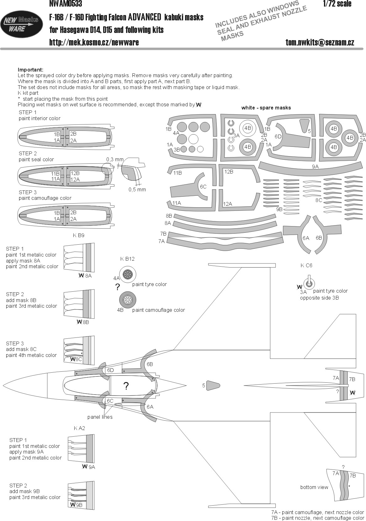 1/72 Mask F-16B/F-16D Fight.Falcon ADVANCED (HAS)