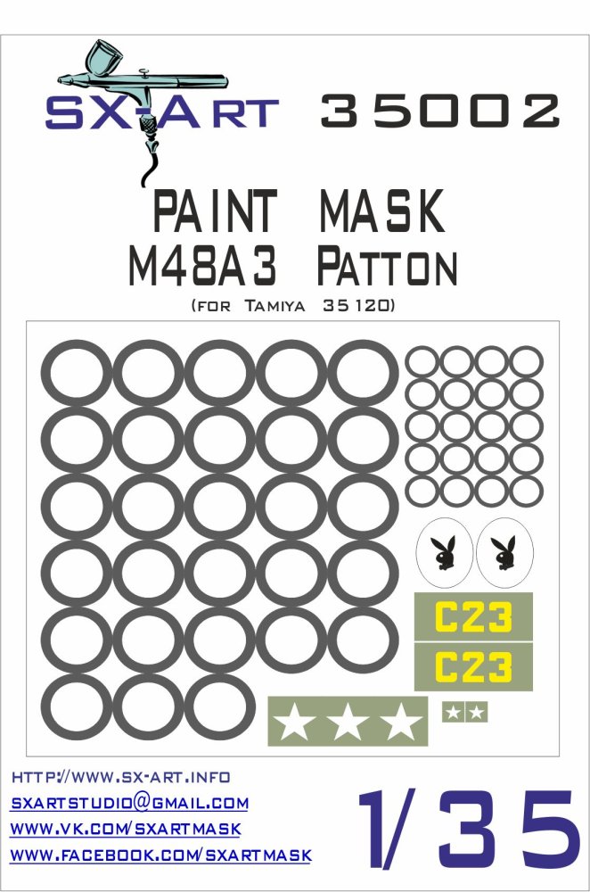 1/35 M48A3 Patton Painting Mask (TAM 35120)