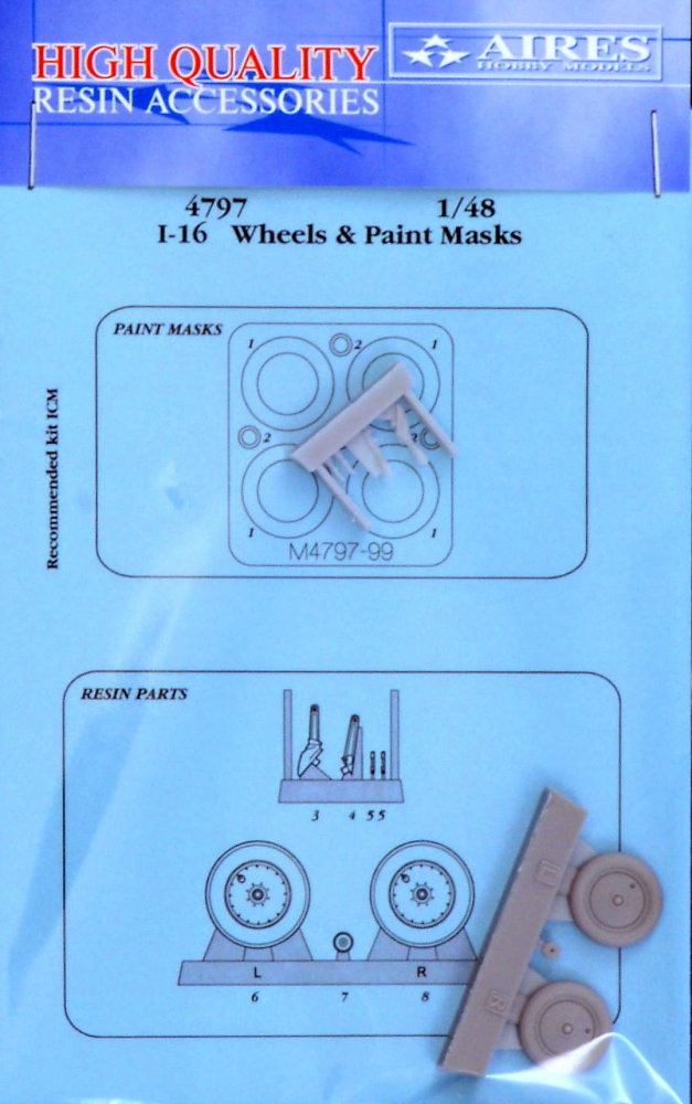 1/48 I-16 wheels & paint masks (ICM)