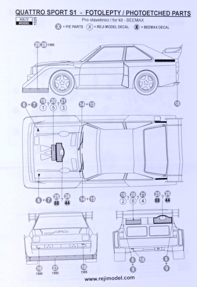 1/24 Audi Quattro S1 1985-86 upgrade (PE set)