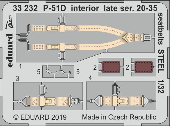 1/32 P-51D interior late 20-35 seatbelts STEEL (TA