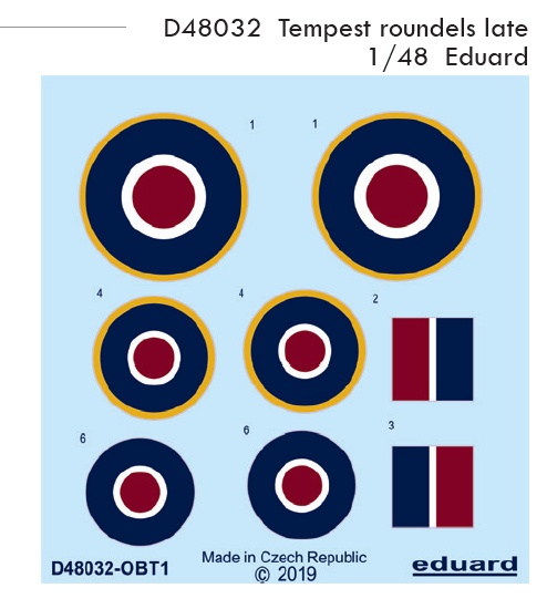 Decals 1/48 Tempest roundels late