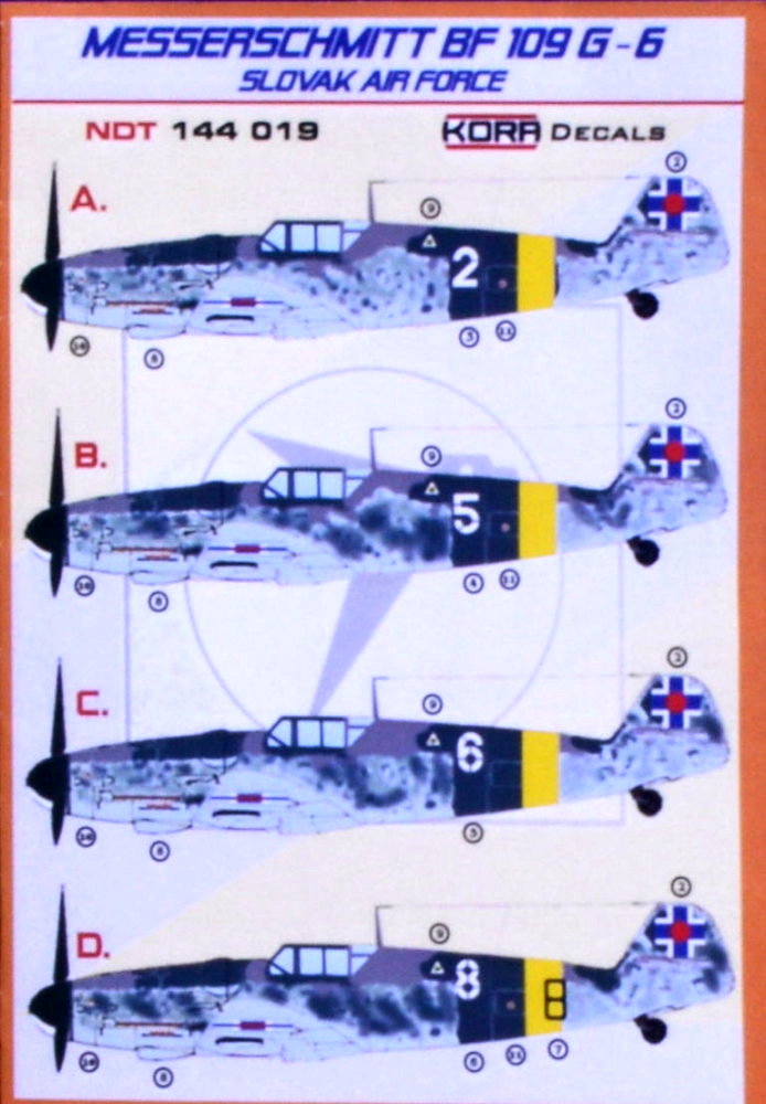 1/144 Decals Bf 109G-6 Slovak Air Force