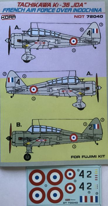 1/72 Decals Tachikawa Ki-36 Ida Fr.AF -  Indochina