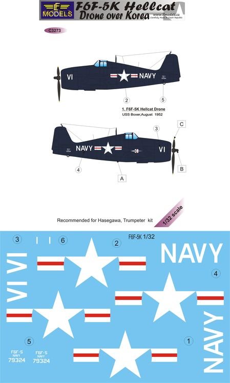 1/32 Decals F6F-5K Hellcat Drone over Korea (HAS)