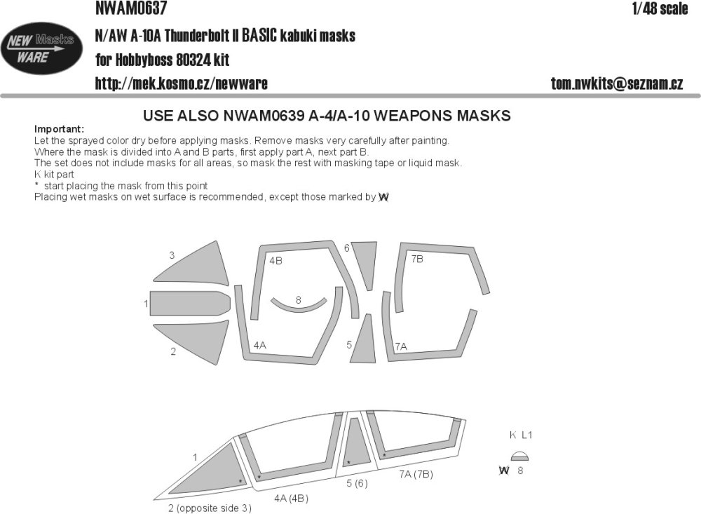 1/48 Mask N/AW A-10A Thunderbolt II BASIC (HOBBYB)