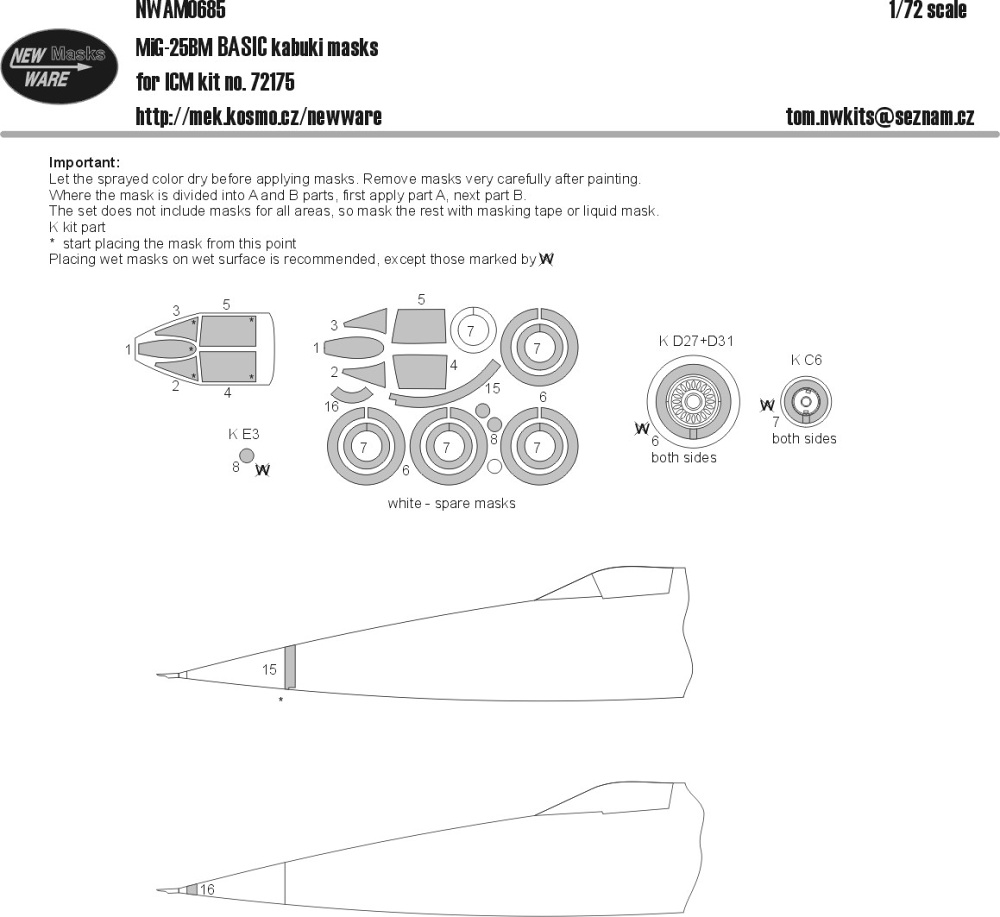 1/72 Mask MiG-25BM BASIC (ICM 72175)