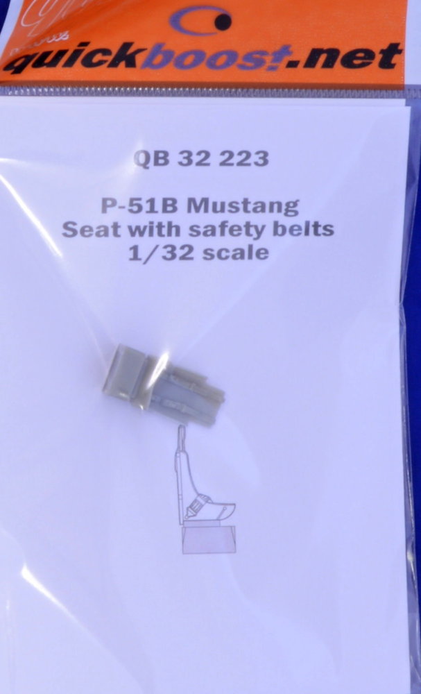 1/32 P-51B Mustang seat with safety belts