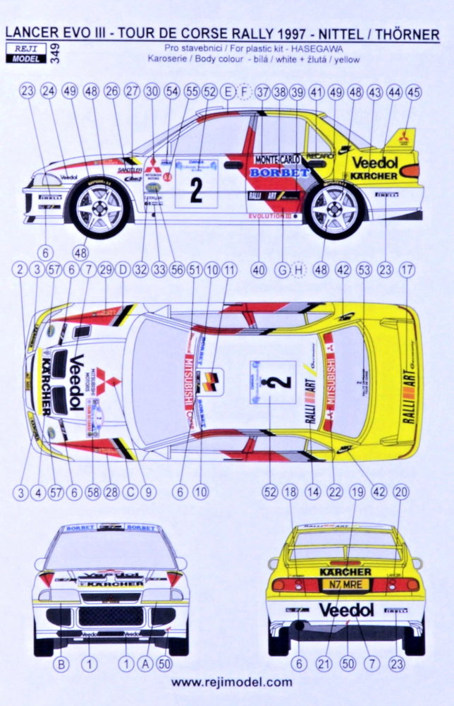 1/24 Lancer EVO III 1997 Tour de Corse Rallye