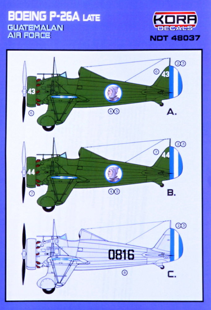 1/48 Decals Boeing P-26A Late Guatemalan A.F.