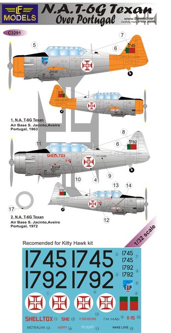 1/32 Decals T-6G Texan over Portugal (KITTYH)