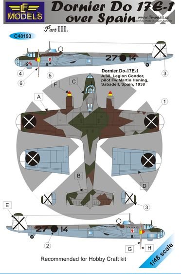 1/48 Decals Dornier Do 17E-1 over Spain - part III