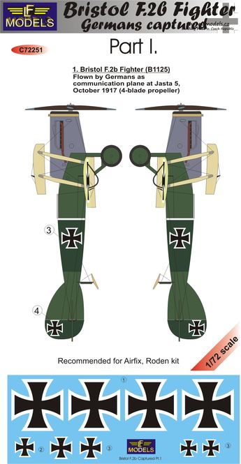 1/72 Decals Bristol F.2b Fighter Captured - Part 1