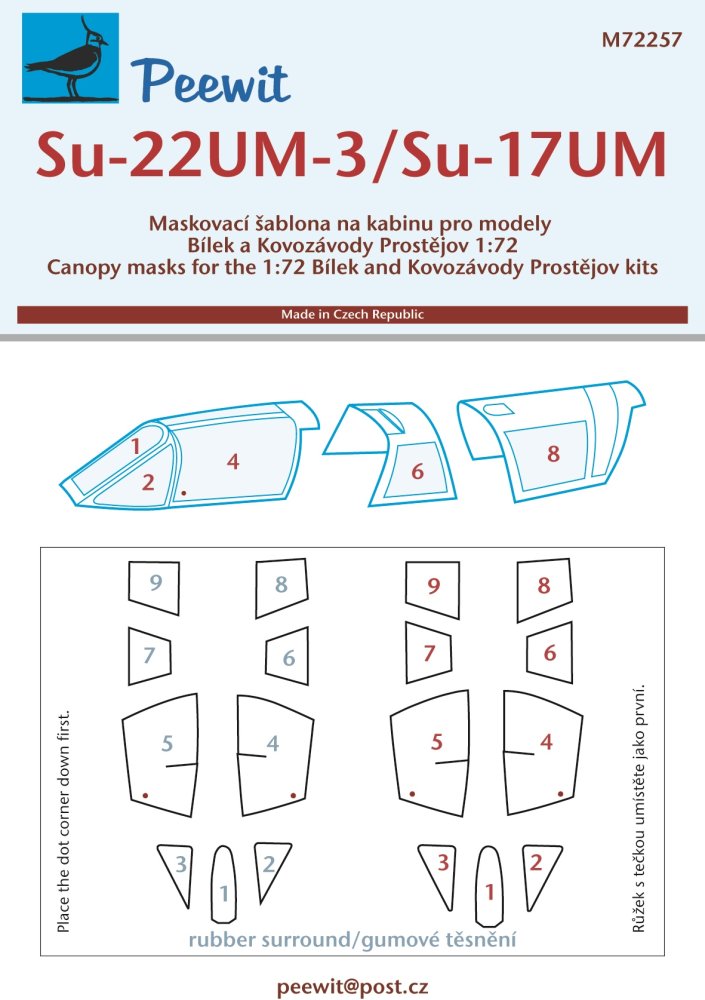 1/72 Canopy mask Su-22UM-3/Su-17UM (BILEK/KP)