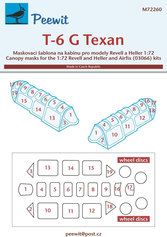 1/72 Canopy mask T-6G Texan (REV/HELL)