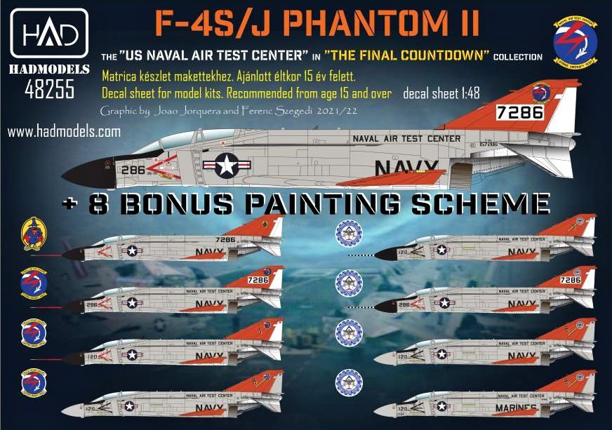 1/48 Decal F-4S/J Phantom II US NAVAL Air Test