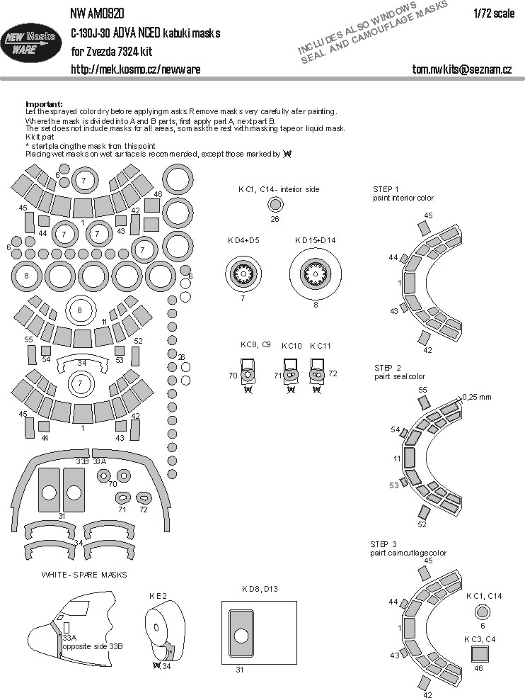 1/72 Mask C-130J-30 ADVANCED (ZVE 7324)