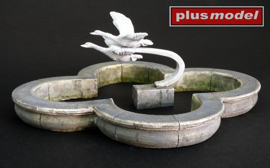 1/35 Park fountain w/ swans (ceramic&resin parts)