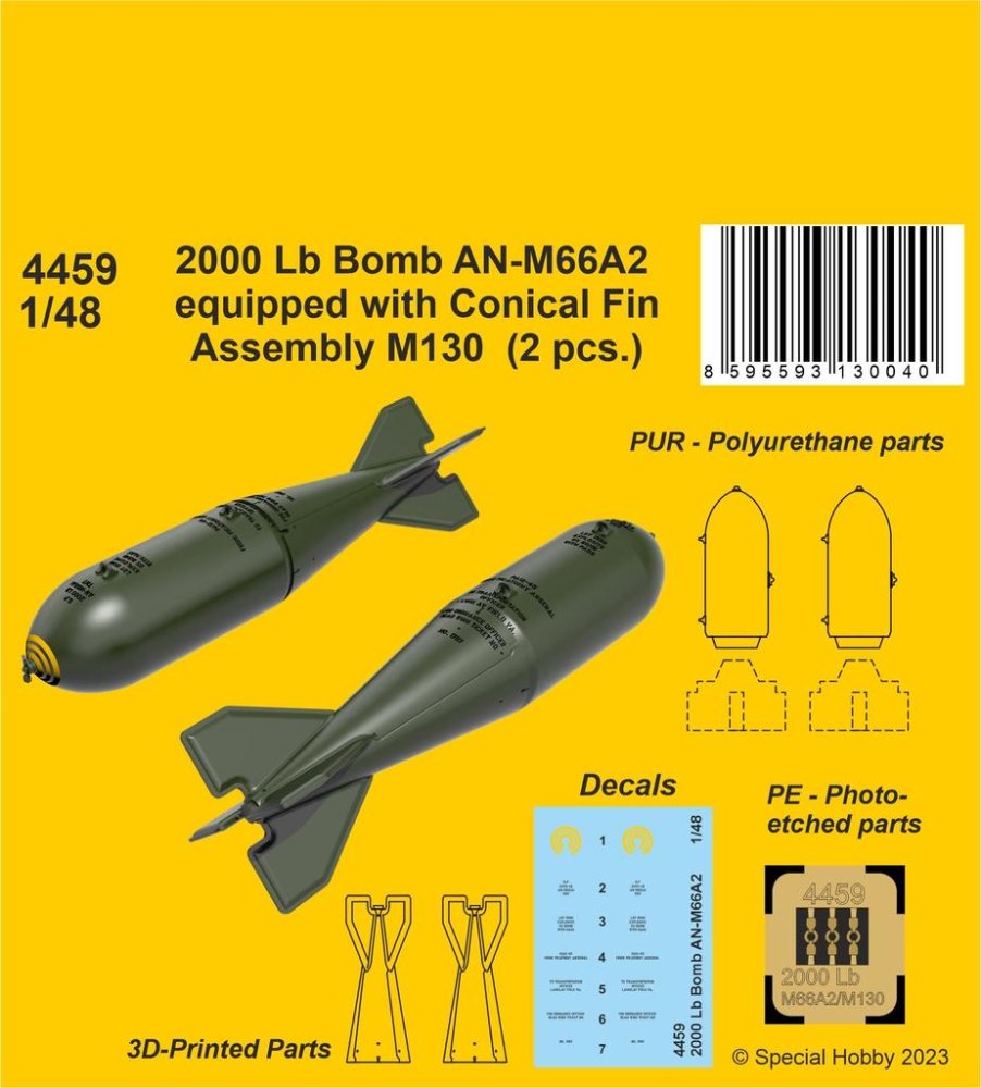 1/48 2000 Lb Bomb AN-M66A2 w/Conical Fin Assembly 