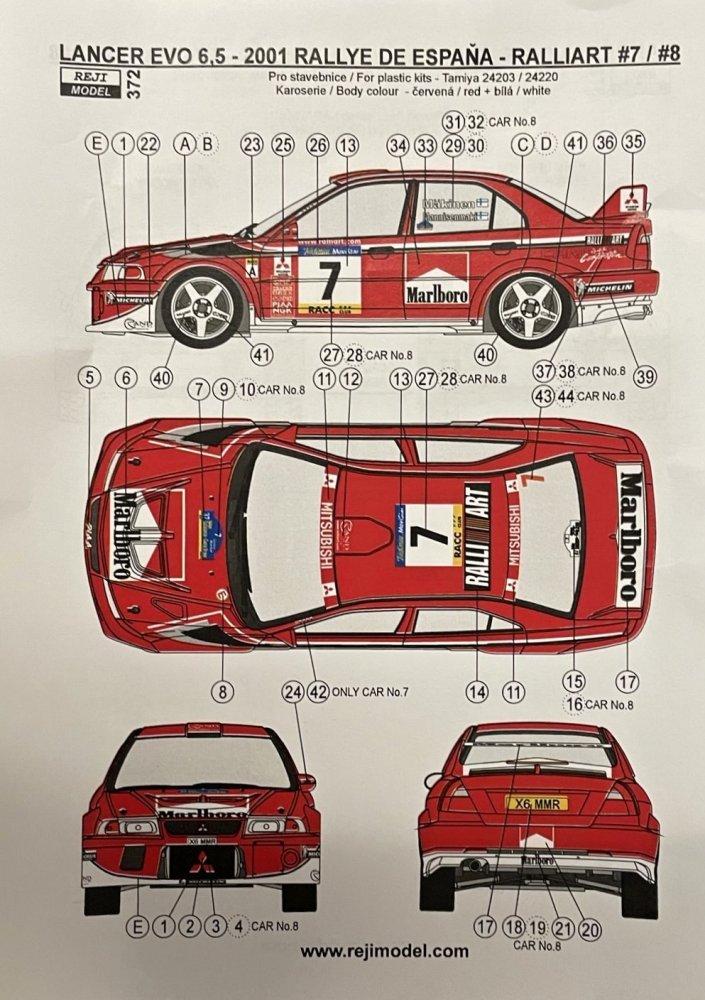 1/24 Transkit Lancer EVO 6,5 2001 Rallye Catalunya