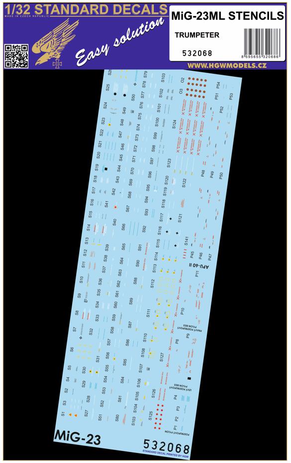 1/32 Decal MiG-23ML STENCILS (TRUMP)