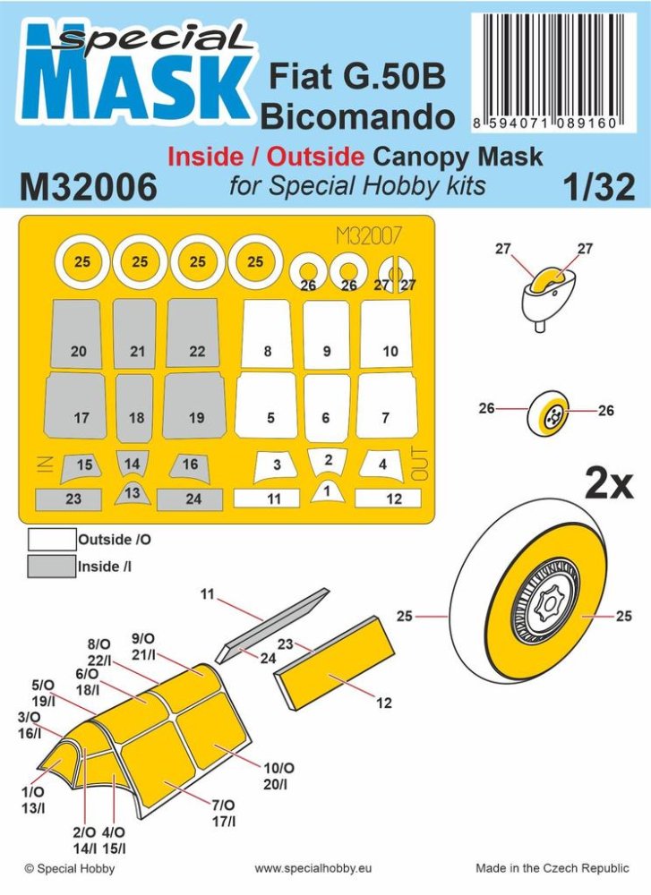 1/32 Mask Fiat G.50B Bicomando (SP.HOBBY)