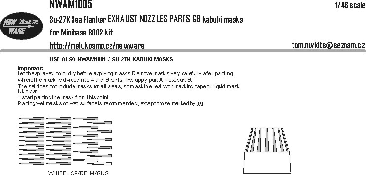 1/48 Mask Su-27K EXHAUST NOZZLES parts G9