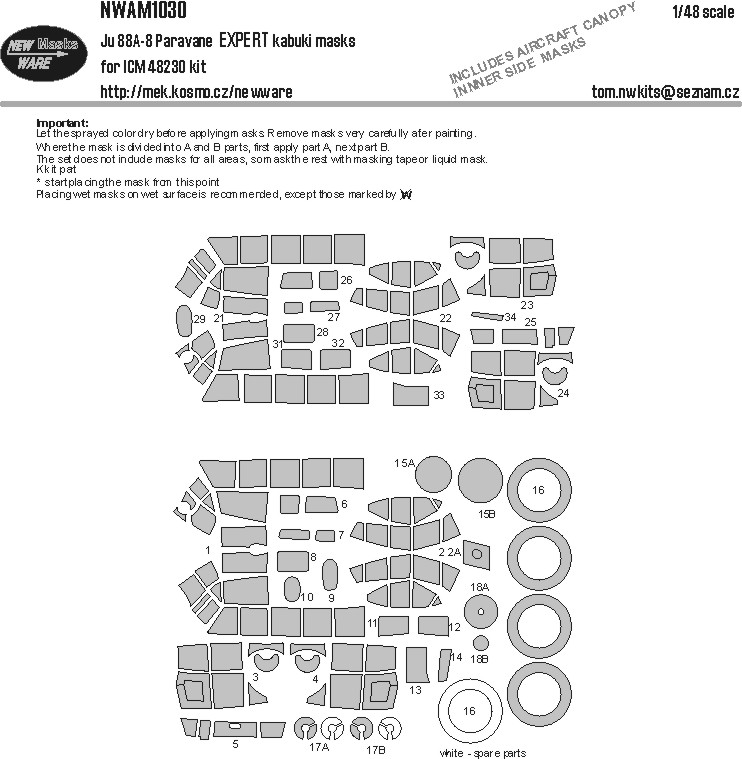 1/48 Mask Ju 88A-8 Paravane EXPERT (ICM 48230)