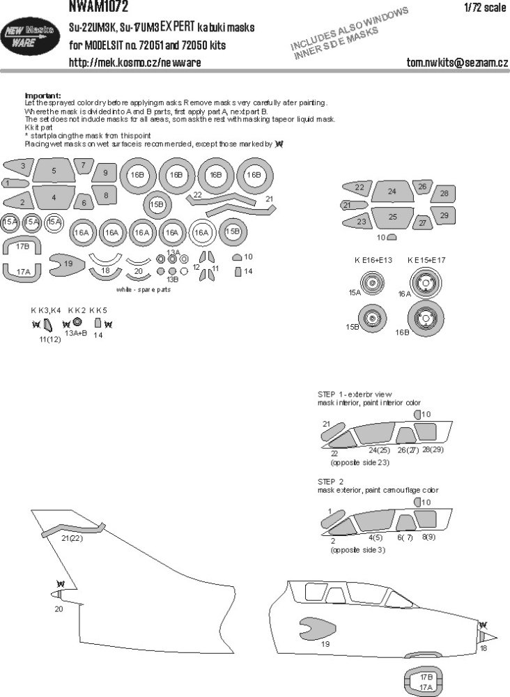 1/72 Mask Su-22UM3K, Su-17UM3 EXPERT (MSVIT)