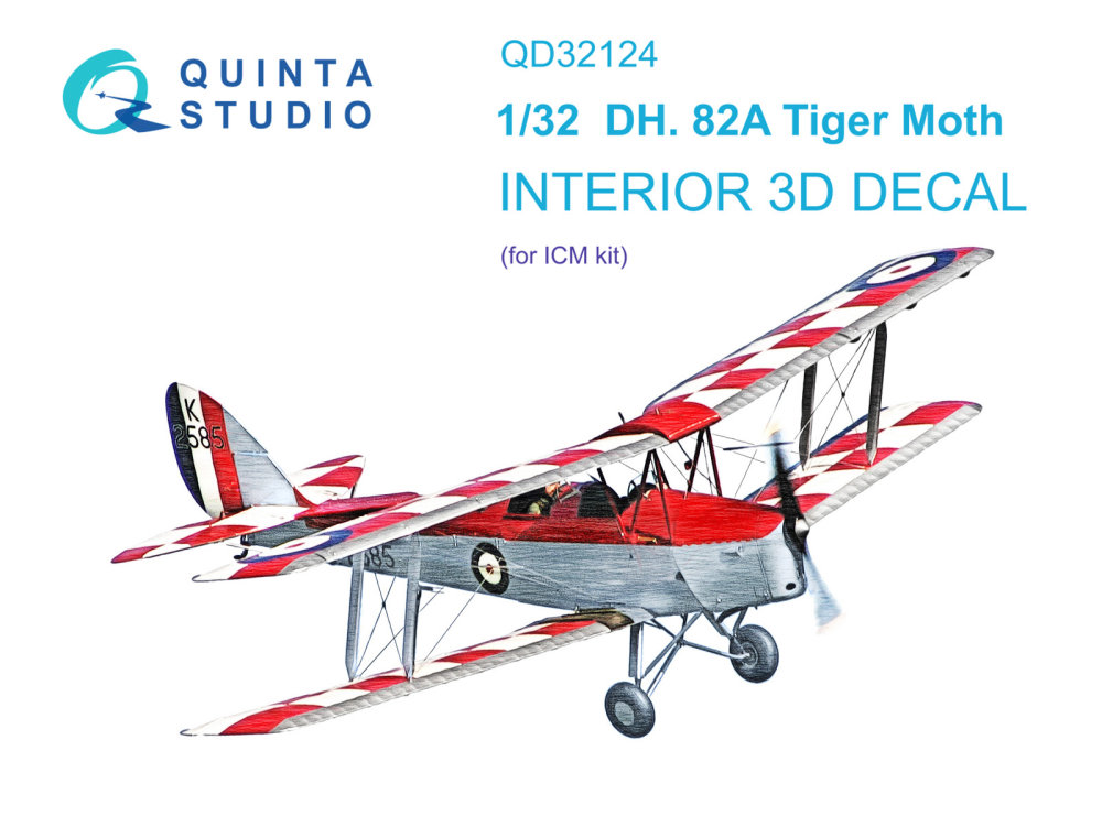 1/32 DH 82A Tiger Moth 3D-Printed&col. Interior