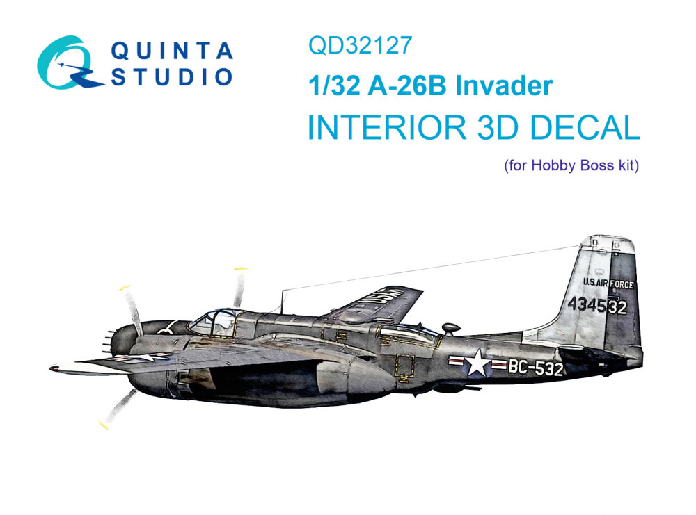 1/32 A-26B 3D-Printed&col. Interior (HOBBYB)