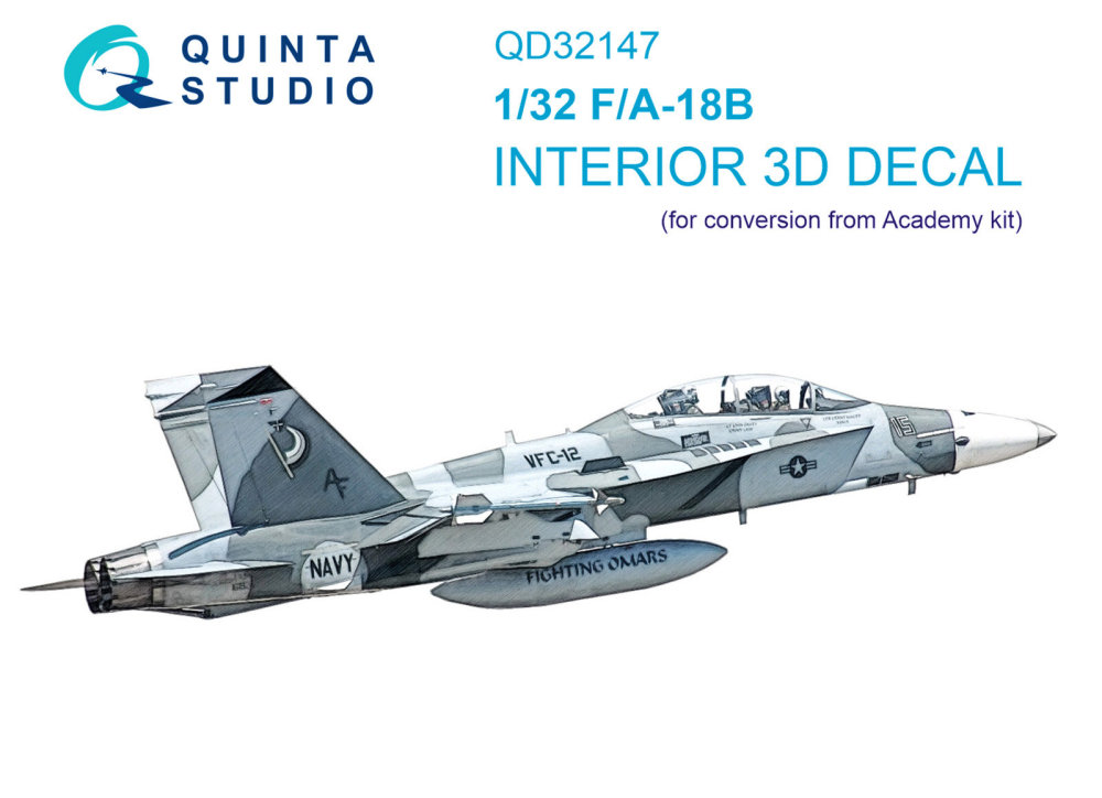 1/32 F/A-18B 3D-Printed&col.Interior (ACAD)