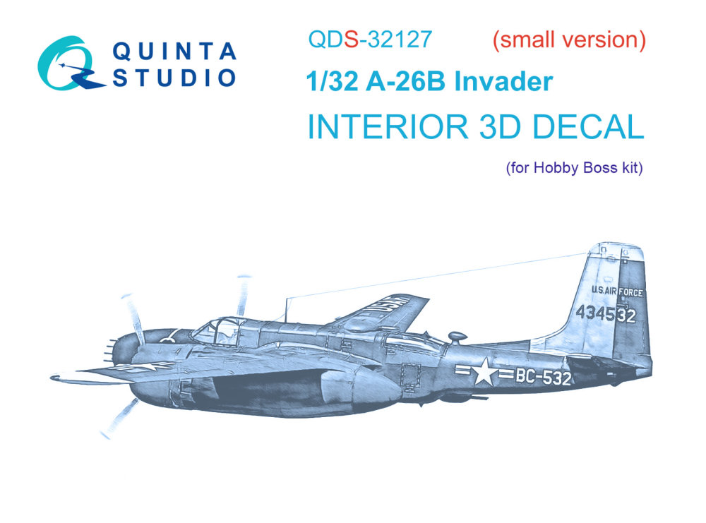 1/32 A-26B 3D-Printed&col. Interior (HOBBYB) SMALL