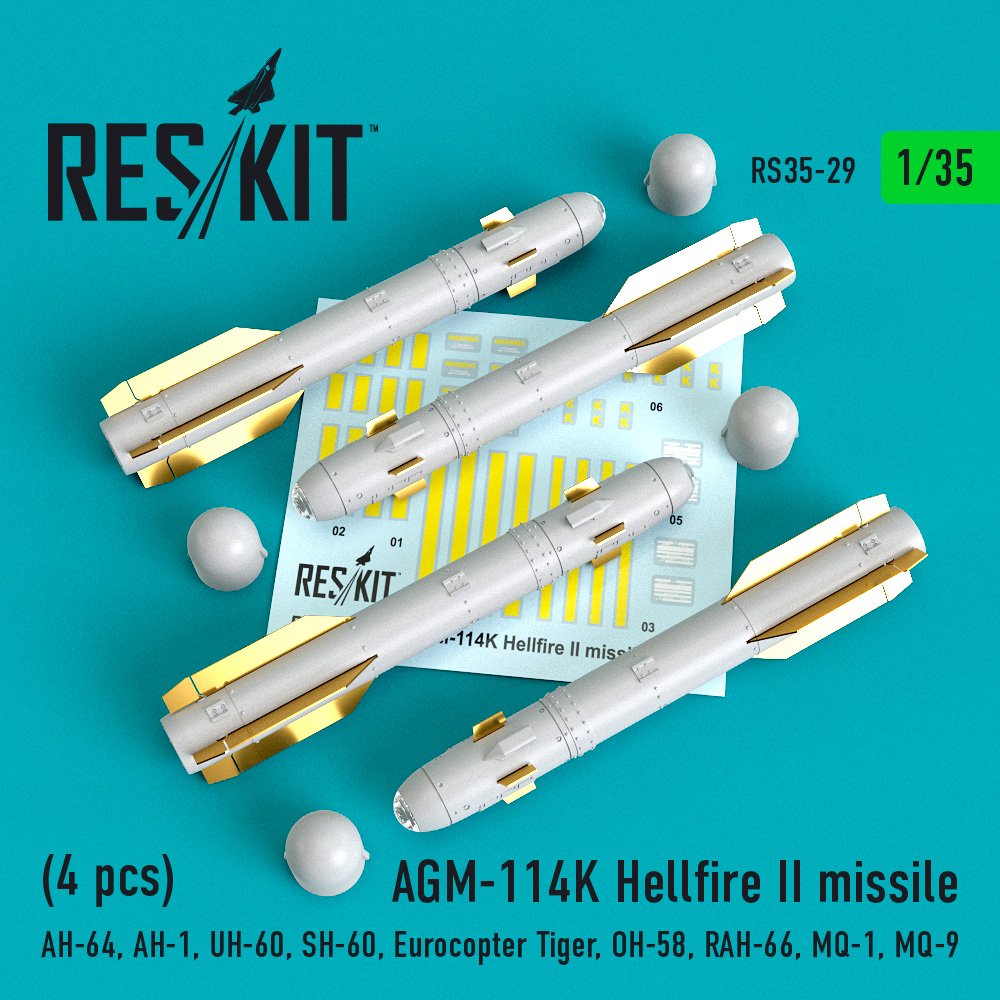 1/35 AGM-114K Hellfire II missile (4 pcs)