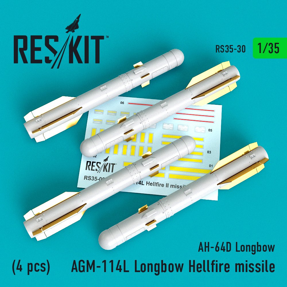 1/35 AGM-114L Longbow Hellfire missile (4 pcs.)