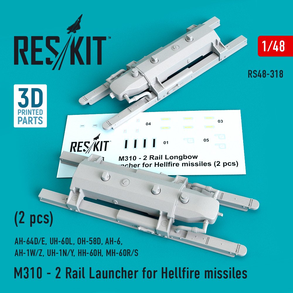 1/48 M310 - 2 Rail Launcher for Hellfire missiles 