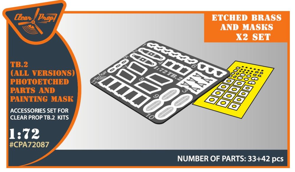 1/72 TB.2 - PE parts & painting mask x2 (CL.PROP)