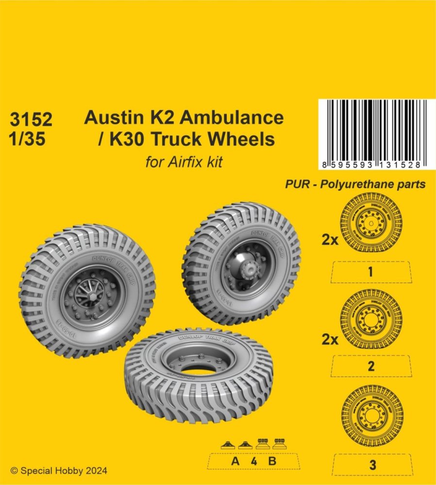 1/35 Austin K2 Ambulance / K30 Truck Wheels (AIRF)