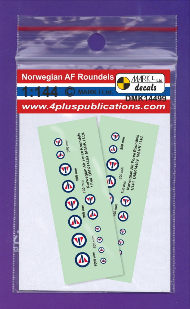 1/144 Decals Norwegian AF roundels (2 sets)
