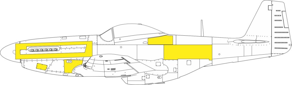 Mask 1/72 P-51D surface panels (EDU)