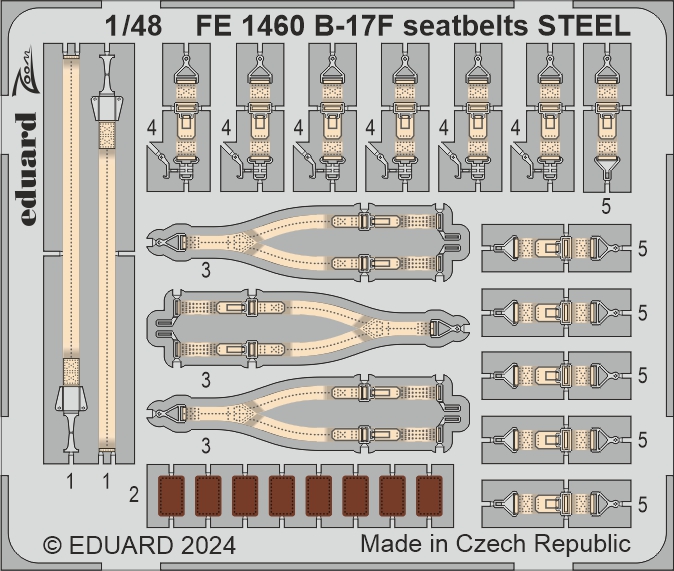 1/48 B-17F seatbelts STEEL (EDU)