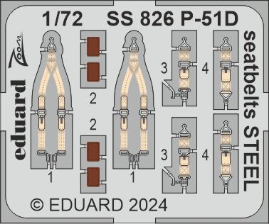 1/72 P-51D seatbelts STEEL (EDU)