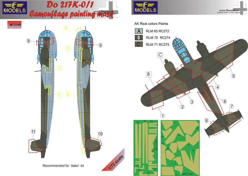 1/72 Mask Do 217 K-0/1 Camouflage painting (ITAL)