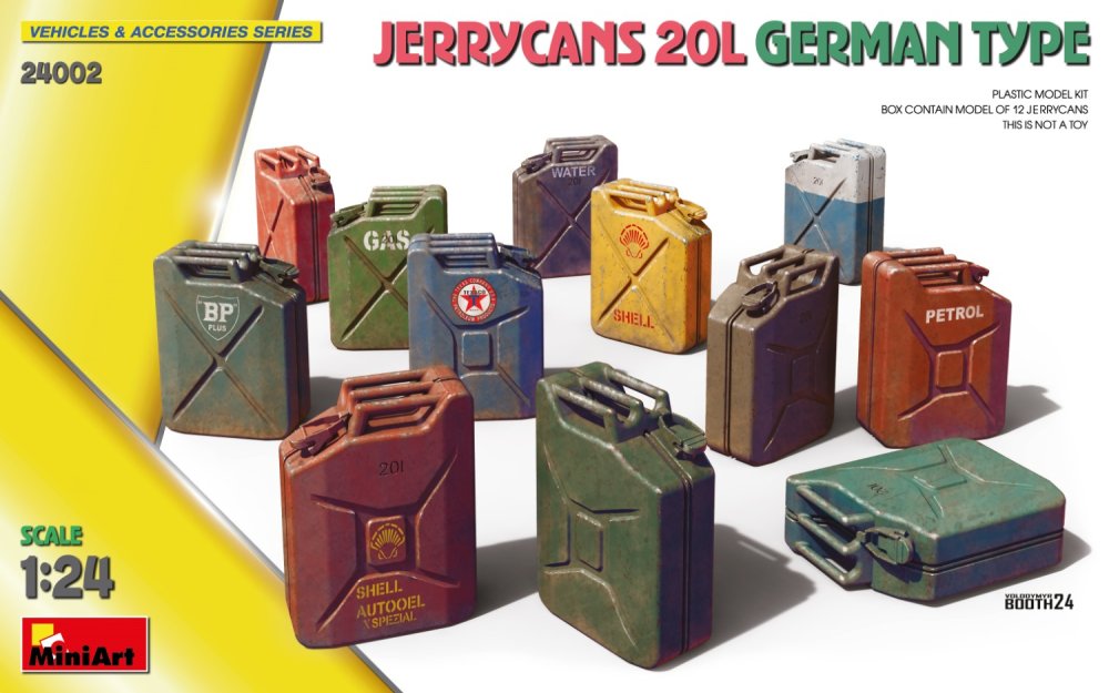 1/24 Jerrycans 20L German Type (12 pcs.)