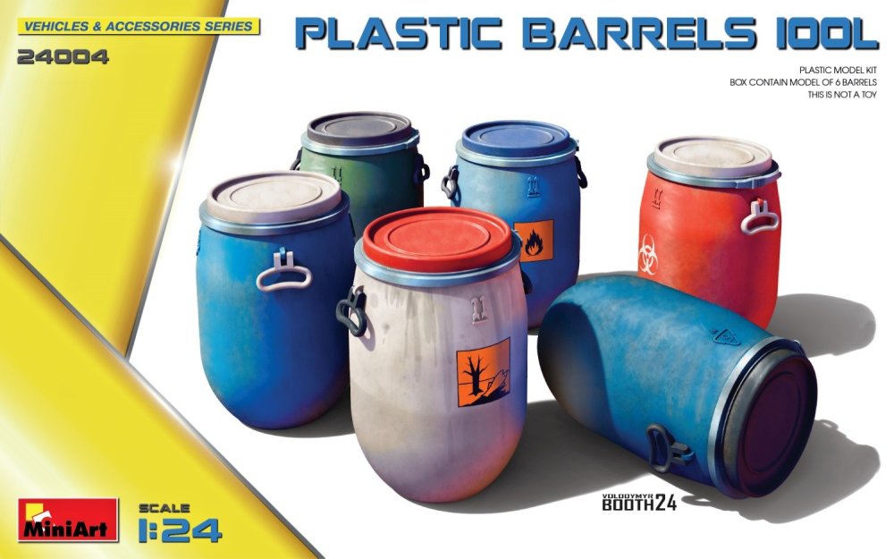 1/24 Plastic Barrels 100L (6 pcs.)