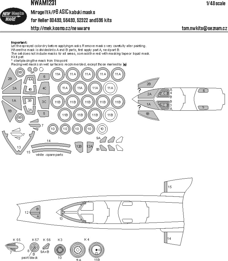 1/48 Mask Mirage IV A/P BASIC (HELLER)