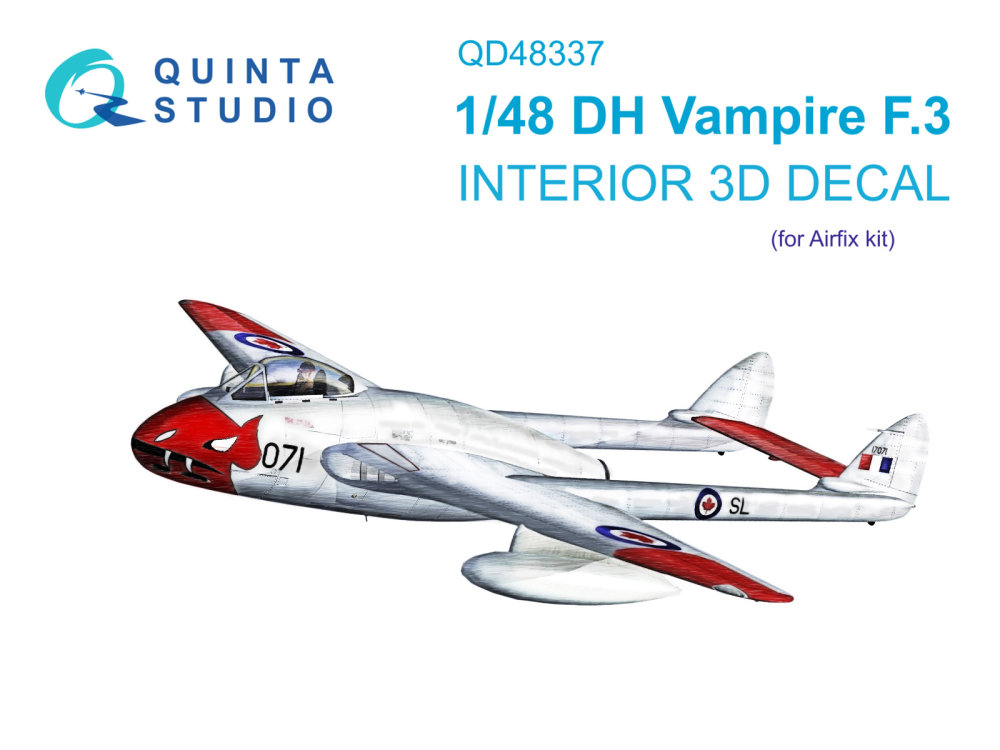 1/48 DH Vampire F.3 3D-Print.&col.Interior (AIRF)